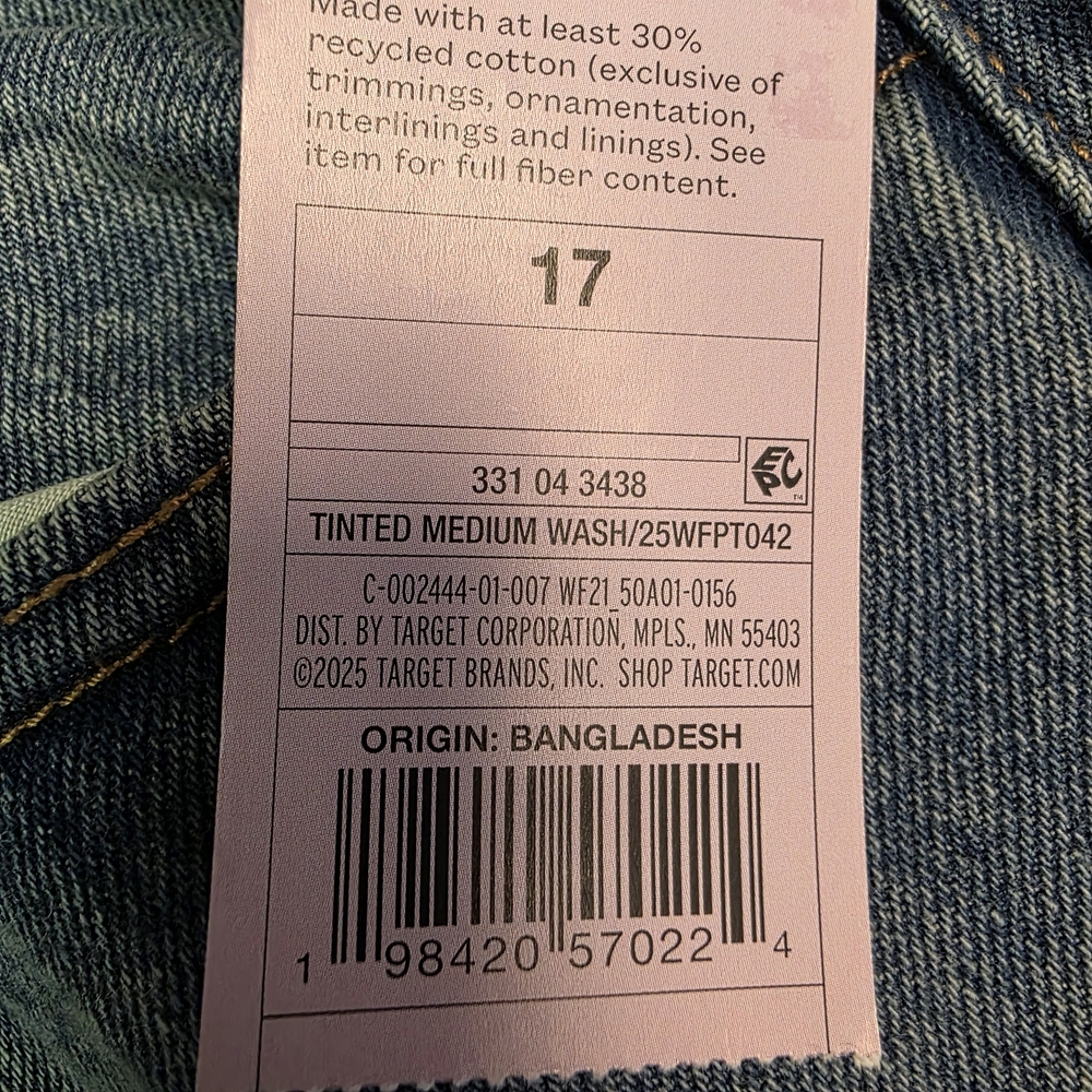 Wild Fable Women's Rigid Mid-Rise Relaxed Straight Dad Jeans Medium Wash Size 17 - Picture 3 of 9